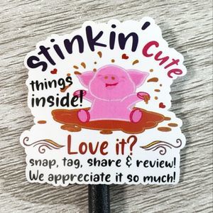 8/$20 1.5" Thank You Stickers 50ct Labels Pig Design